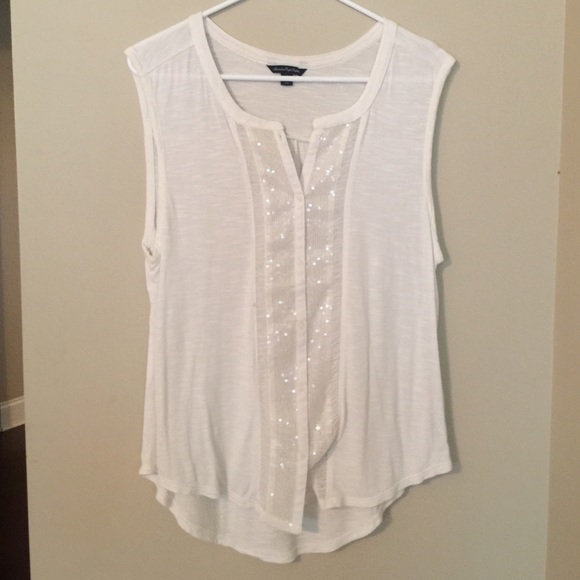 White sequin tank