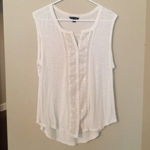 White sequin tank