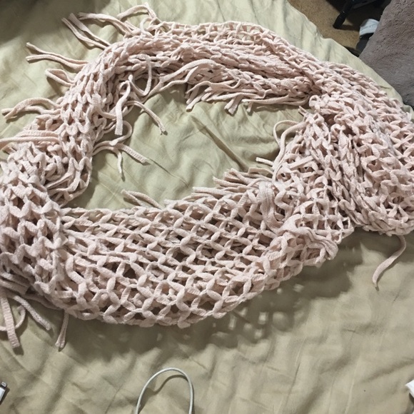 Light pink infinity scarf