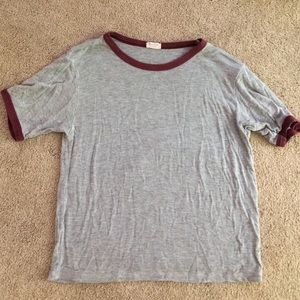 Grey and maroon Brany Melville tee