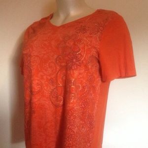 Catherines v-neck pretty orange top. Plus size 0X