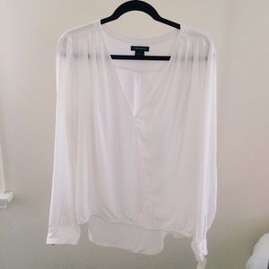 NWT White silk blouse Trouve size L