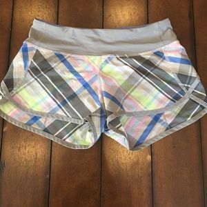 Limited edition plaid lululemon shorts.