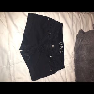 Black jean shorts