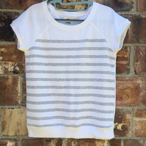 Striped white and gray T-shirt