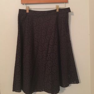 Brown eyelet skirt