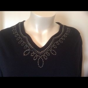 Catherines lovely Black top w/sparkles. Plus sz 1X