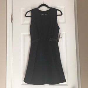 Black & Navy Tweed Mini Dress