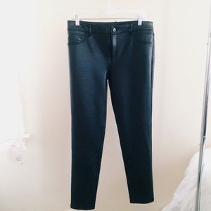 Black faux-leather Vera Wang pants size 8