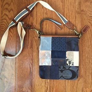 EUC authentic coach denim inspired cross body