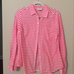 Pinks and white striped button down