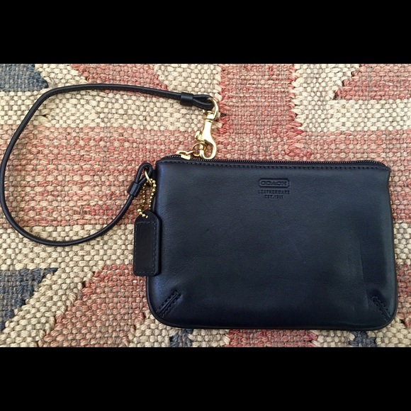 Coach Handbags - Coach Black Leather Wristlet