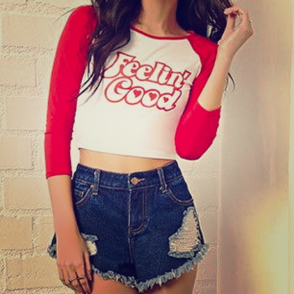 cropped baseball tee