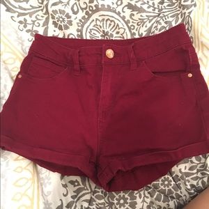 red high wasted shorts-- never worn