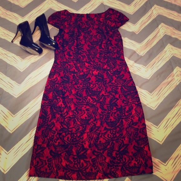 Black and Red Lace Dress