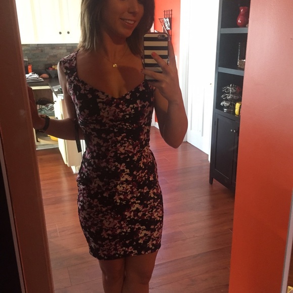 Floral body con dress WHBM