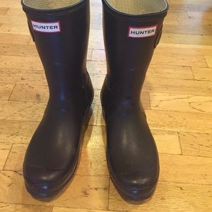 Hunter Dark Purple Rain Boots