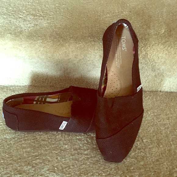 TOMS black burlap style Sz 8w