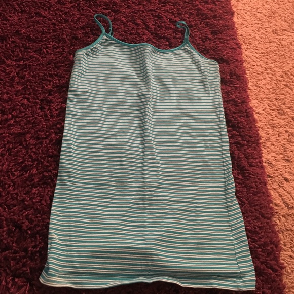 Turquoise striped camisole.