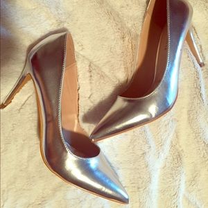 New silver high heels size 9