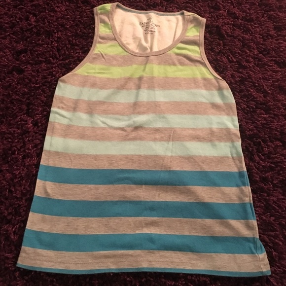Striped muscle tank top.