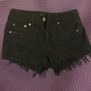 Black jean shorts