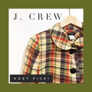 J. Crew Plaid Jacket with Peter Pan Collar