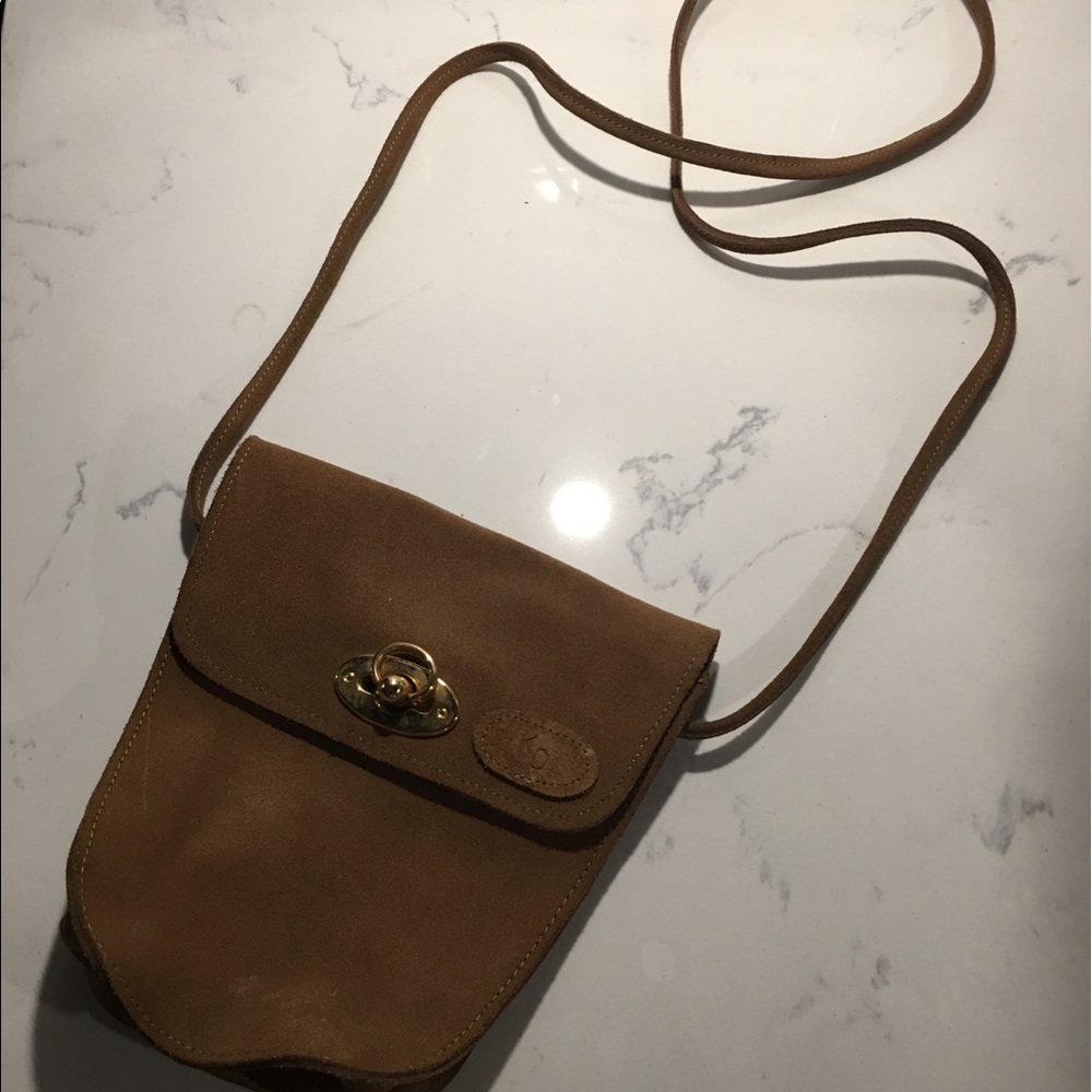 Vintage festival suede leather crossbody bag pouch - Picture 3 of 8