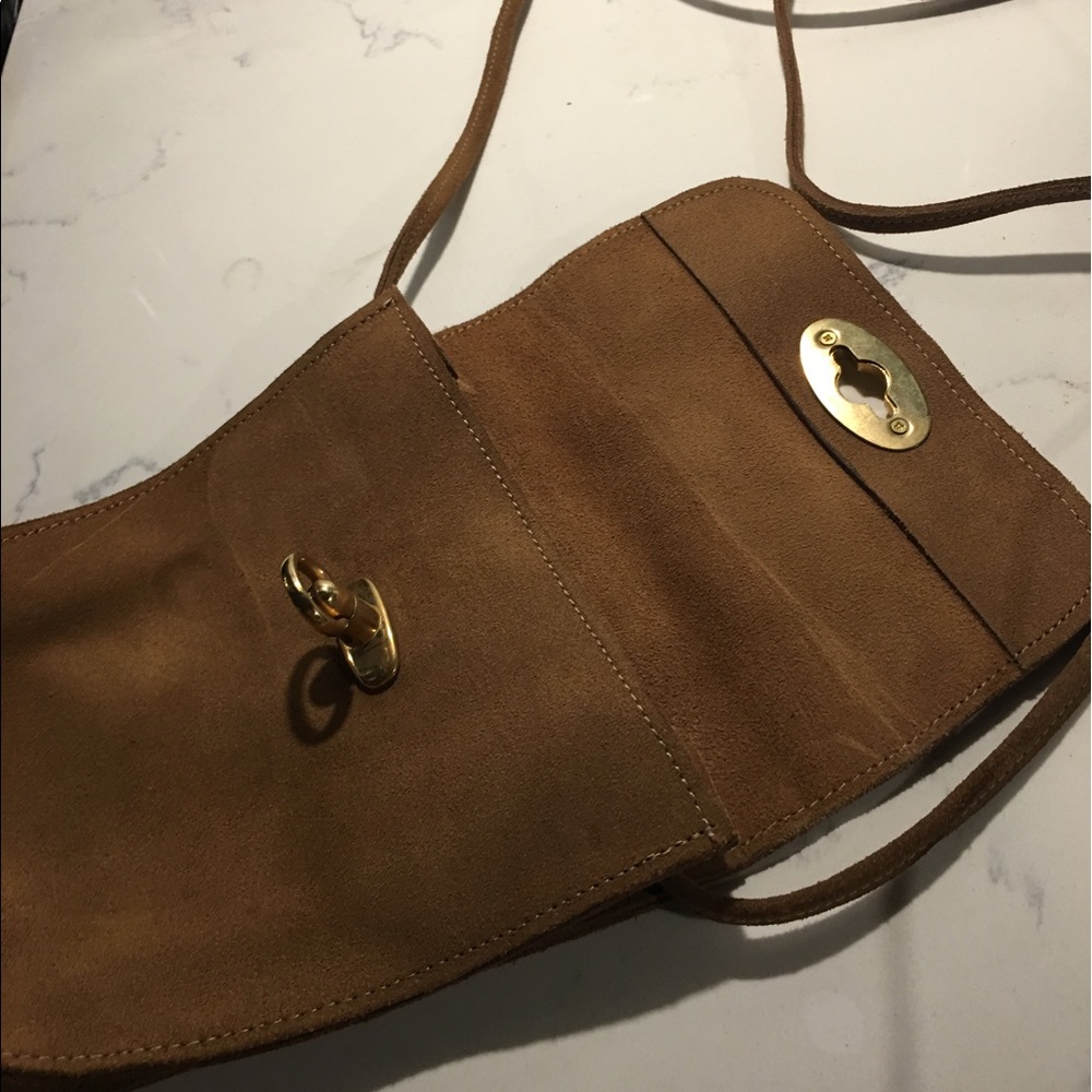 Vintage festival suede leather crossbody bag pouch - Picture 6 of 8