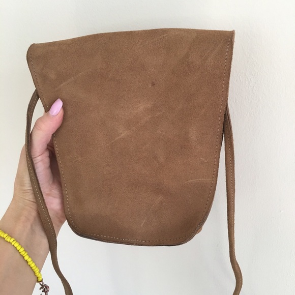 Vintage festival suede leather crossbody bag pouch - Picture 5 of 8