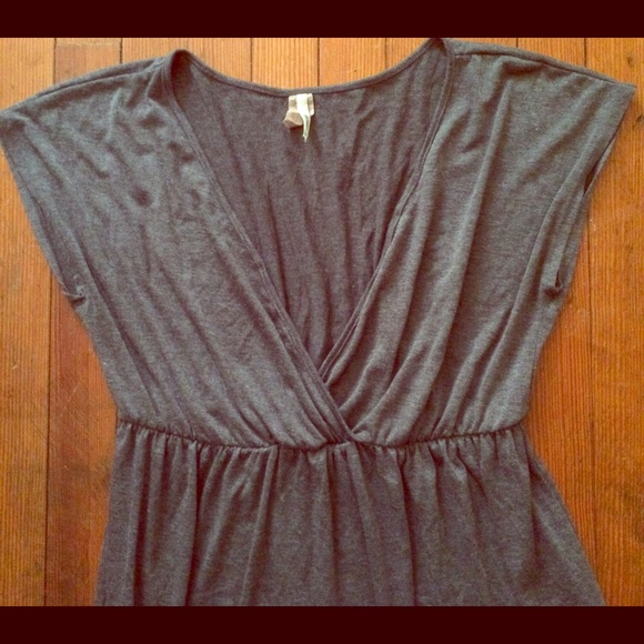 Cotton faux wrap dress