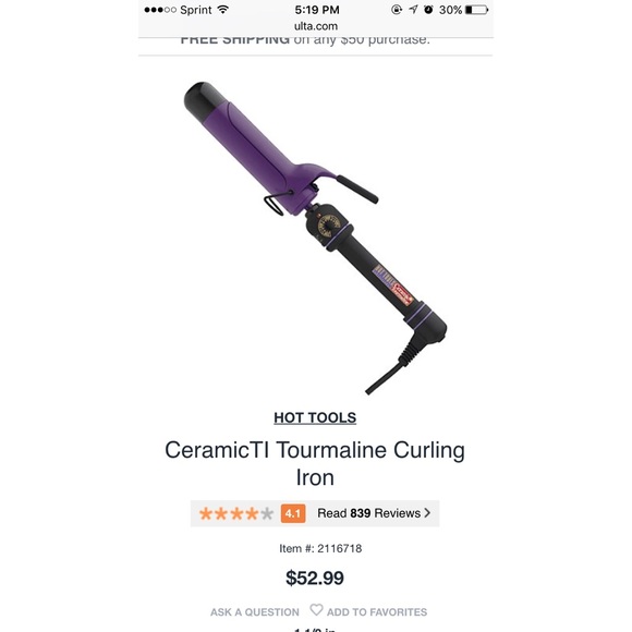 CeramicTI Tourmaline Curling Iron
