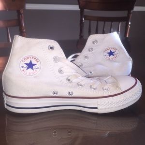 White converse allstar high tops. Worn once!