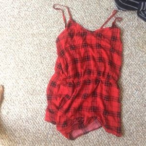 Black and red romper