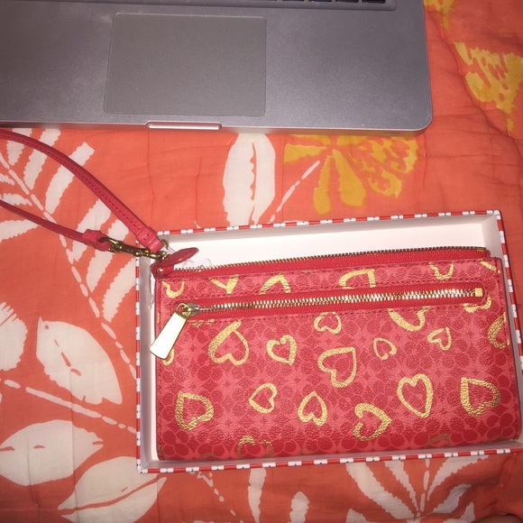 Coach Waverly hearts wristlet/wallet