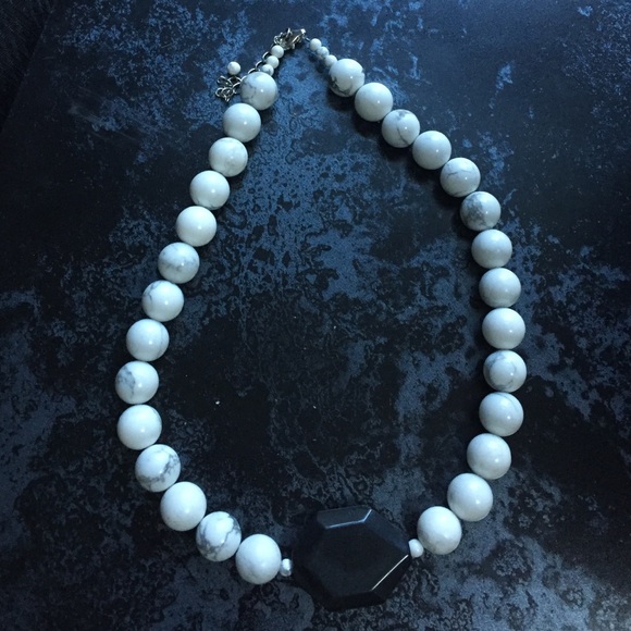 Black and White stone necklace.