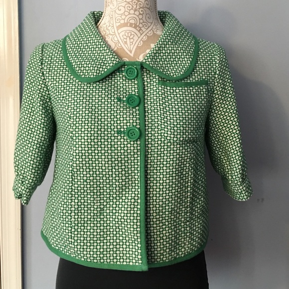 Gently worn green and white Tullette blazer.
