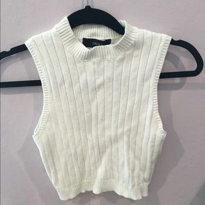white knit short sleeve shirt