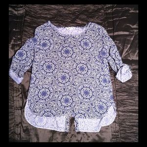 🆕Medallion print blue top