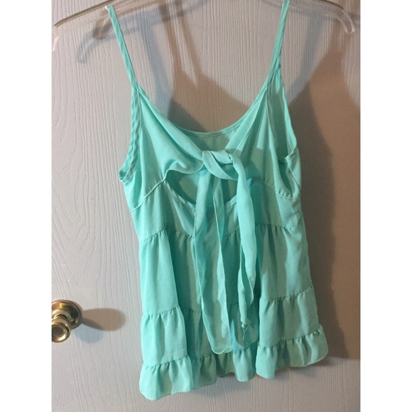 Blue/Green Tank w Bow in Back - Picture 2 of 3