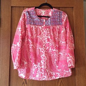 Pink floral tunic