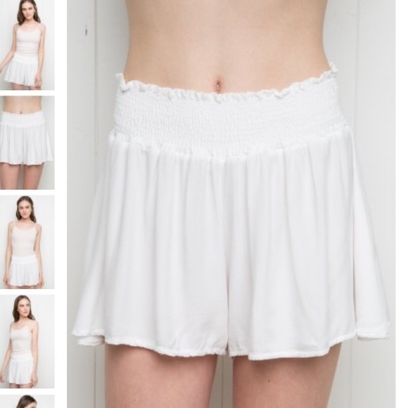 brandy melville white flowy shorts