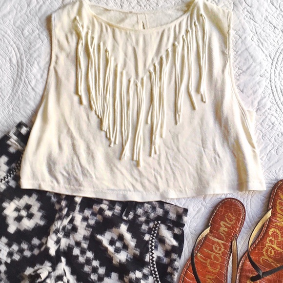 Zara Tops - Zara Fringe Crop Top