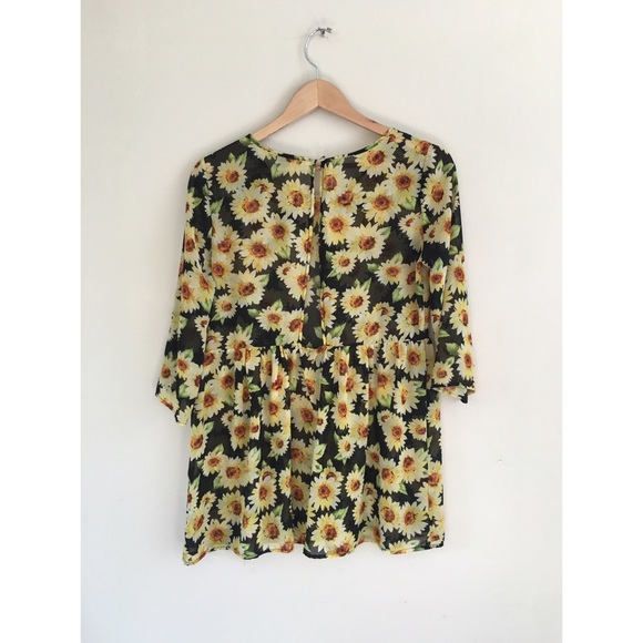 💎SOLD💎Forever 21 sheer punk sunflower skate mini - Picture 6 of 7