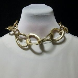 Large Gold Chain Linked Necklace