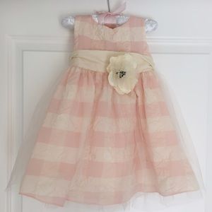 12-18 mo pink and ivory taffeta dress with tulle