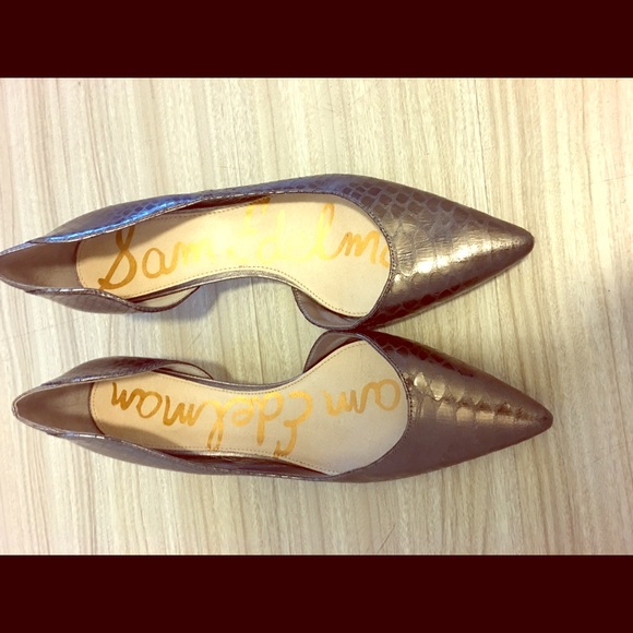 Sam Elderman Metallic Snakeskin pumps