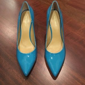 🍂Turquoise Patent Leather Nine West 3 in Heels🍂
