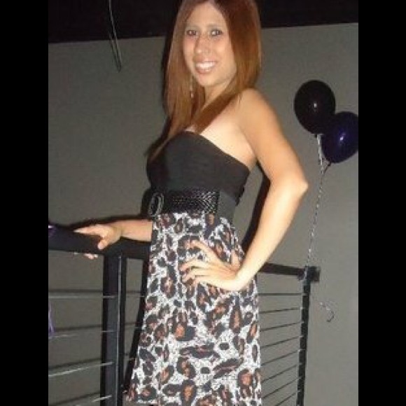 Animal print strapless dress!