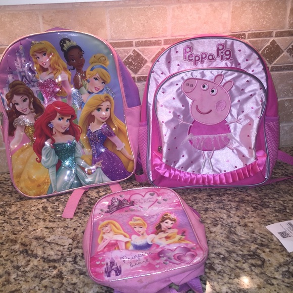 Girls Book Bags - Disney Princess & Peppa Pig